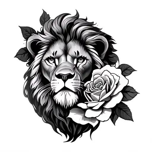 Lion And Rose