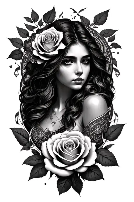 Gemini Zodiac With Rose And Strength