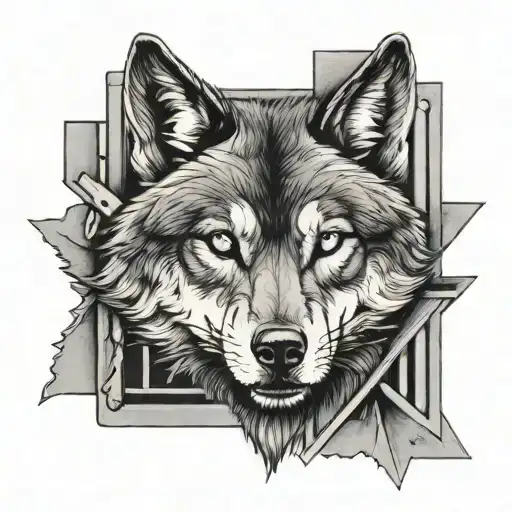 A Wolf Released From Prison Behind Bars