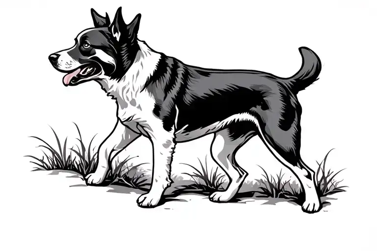 Formosan Mountain Dog Side View Walking