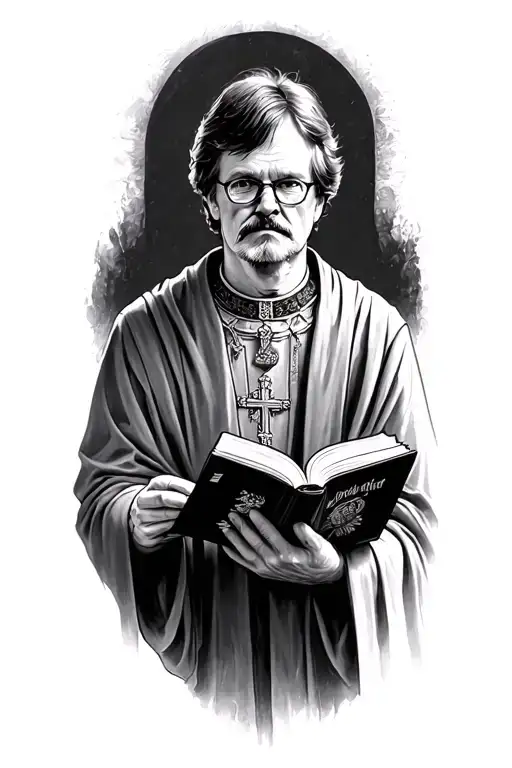 Saint Stephen King Holding A Book