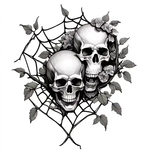 Add Skulls And Webs To A Vine Wrapped Around Forearm