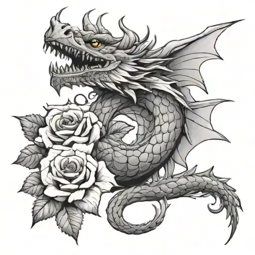 Dragon With Roses