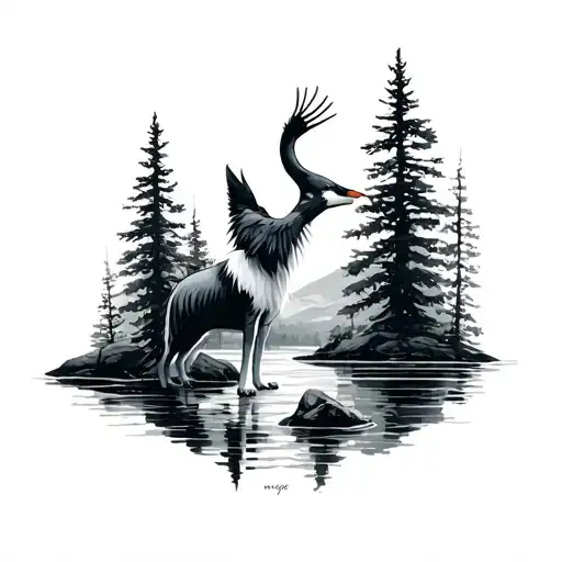 Crane And Dog And Wilderness