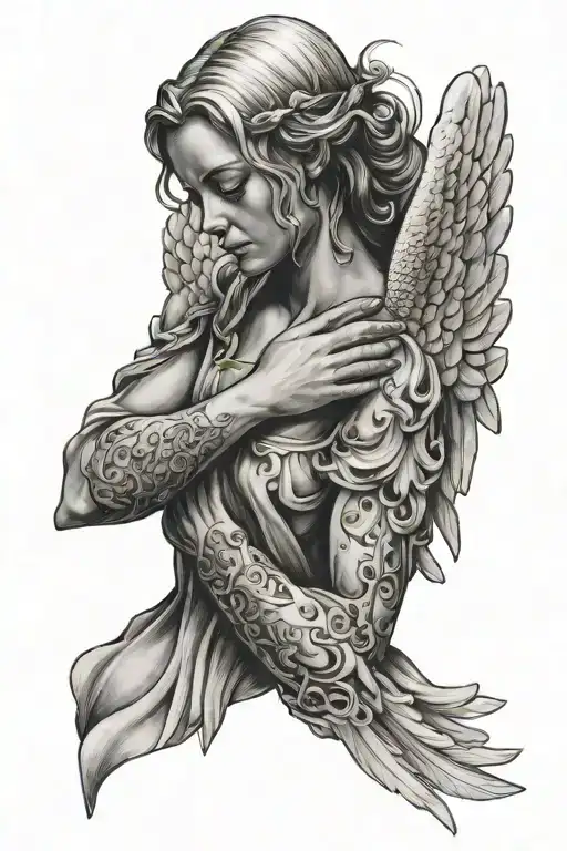 Crying Angel Holding