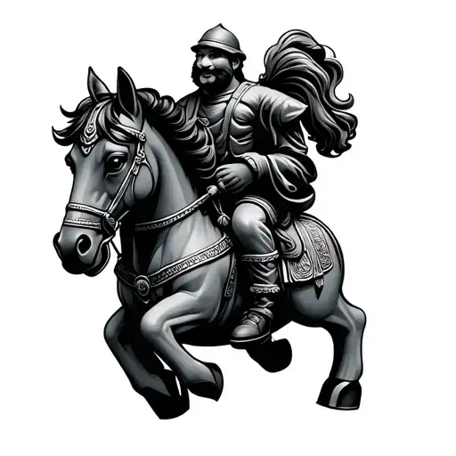 Grover Riding A Dala Horse