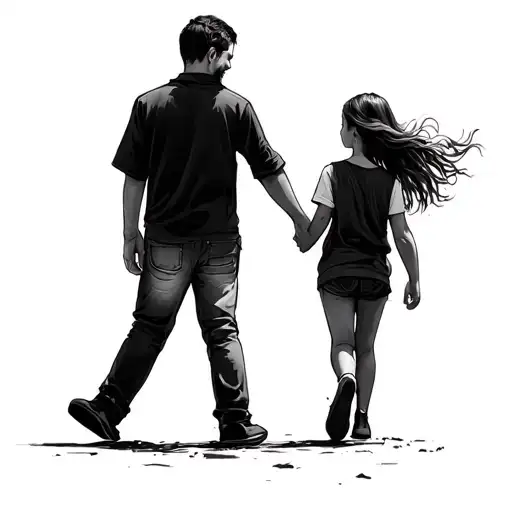 Father Daughter Walking Together