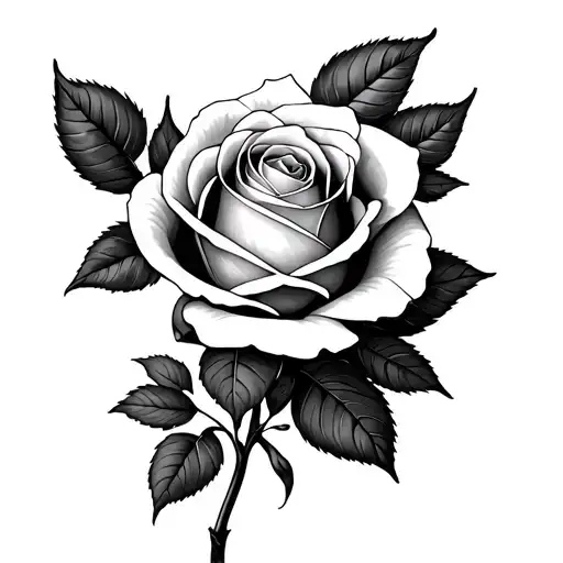 Rose With Roman Numerals