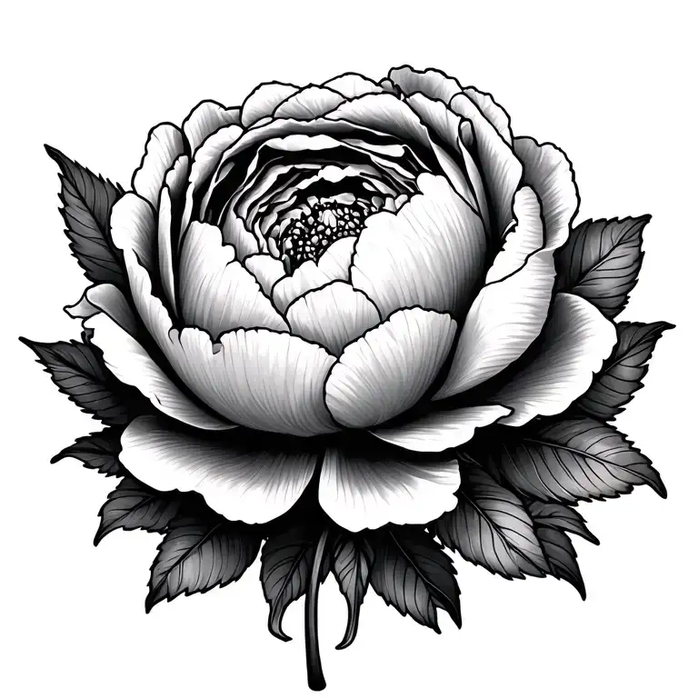 Peonies Flower Tattoo Design
