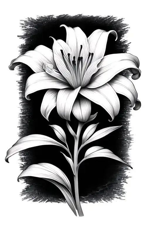 A Delicate Daylily Flower With A Sound Waveform As The Stem