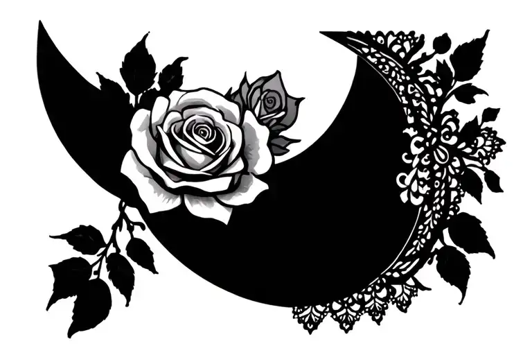 Rose Half Moon Victorian Lace Throat Women