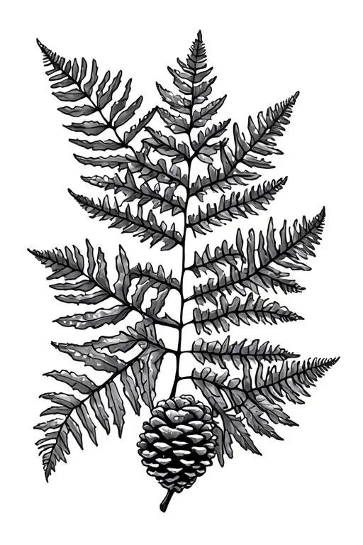 Autumn Leaves Pinecones Snow Fern Leaf