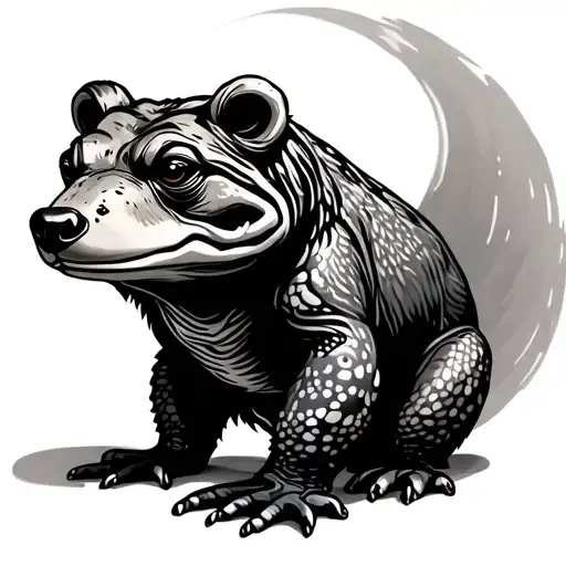 Bufo Alvarius With A Bear Surrounded