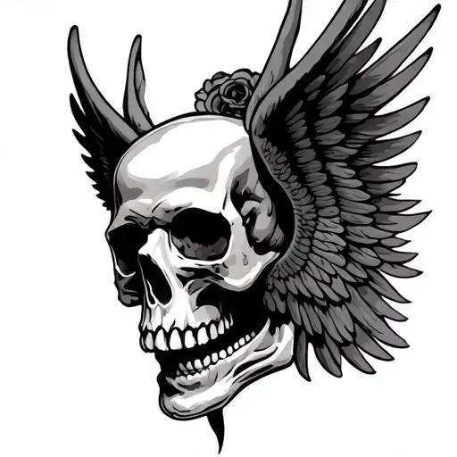Skull And Wings Spread