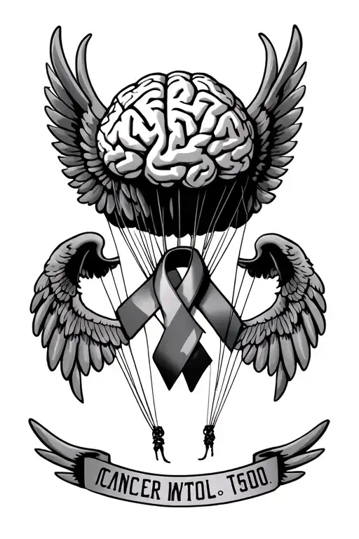 Dec 7 2024 Paratrooper Wings With Brain Cancer Ribbon And Lfm