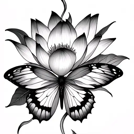 Lotus And Butterfly