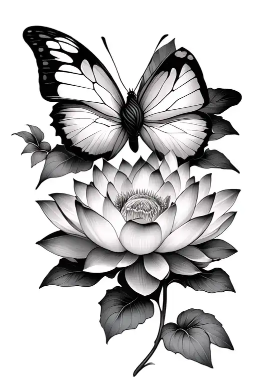 Lotus And Butterfly