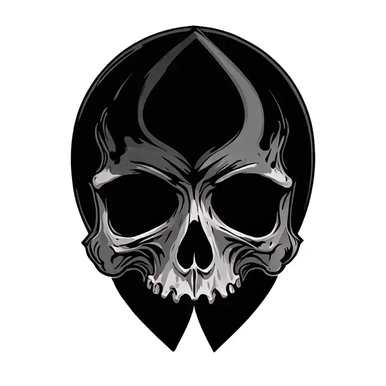 Skull And Spade Card