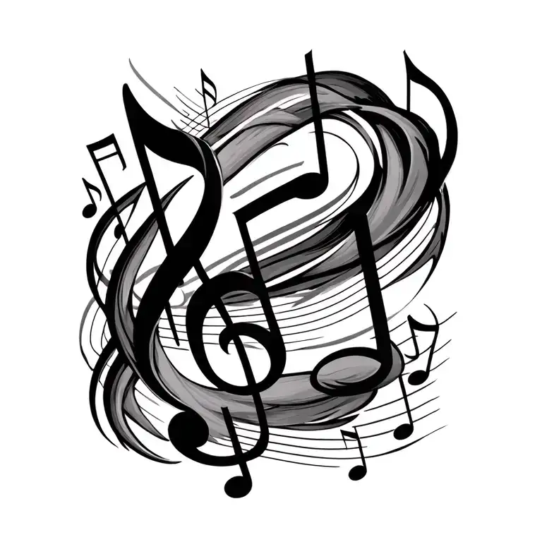 Music Notes Swirling