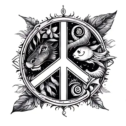 Peace And Triqentra And Hakuna Matata And Pisces And Om Sign