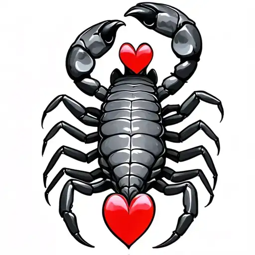 Scorpion With Hearts As Its Body