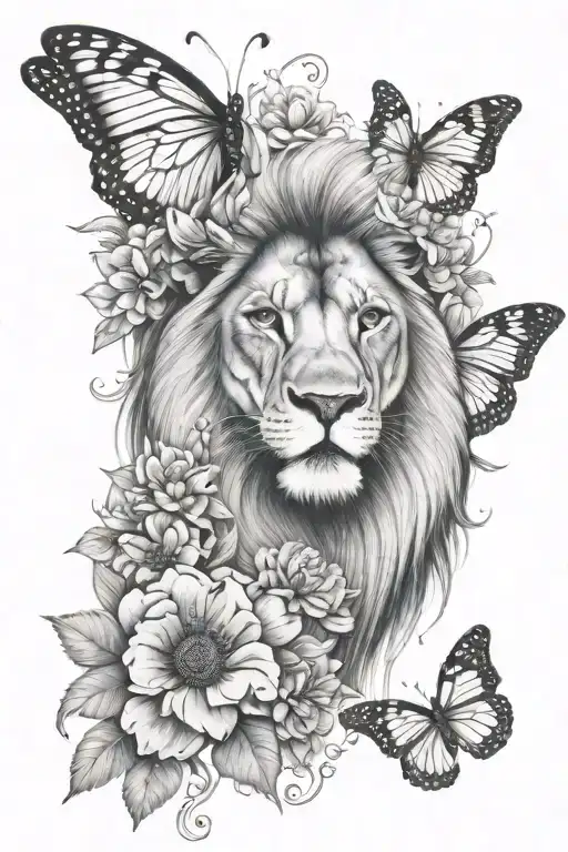Lion Butterfly Flowers