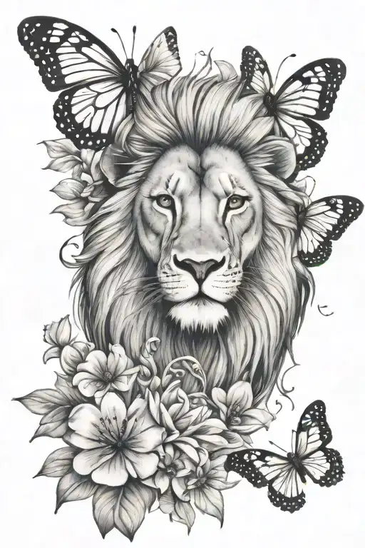 Lion Butterfly Flowers