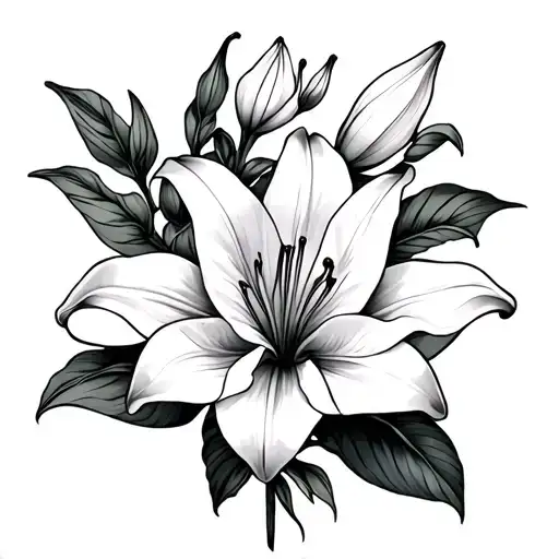 Lily Flowers Wrapped Around Arm Half Sleeve Inspired