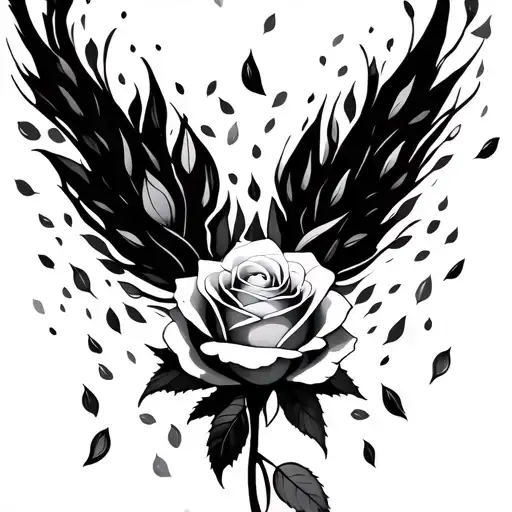 Rose With Petal Falling