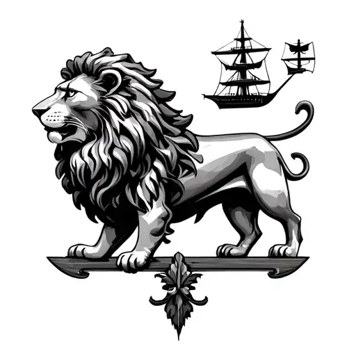 Lion On Portuguese Naval Ship