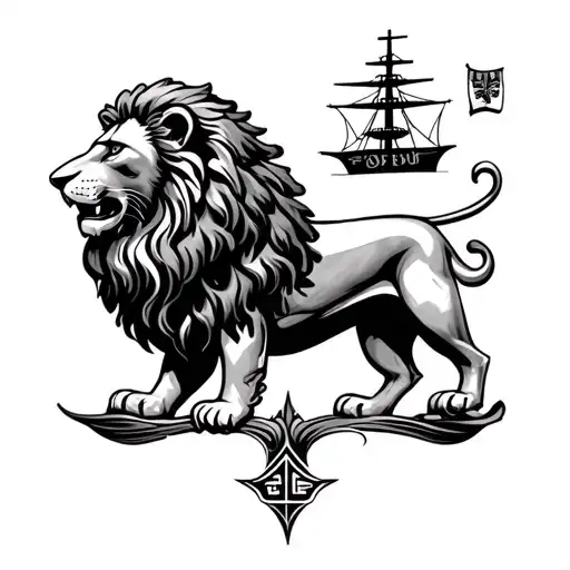 Lion On Portuguese Naval Ship