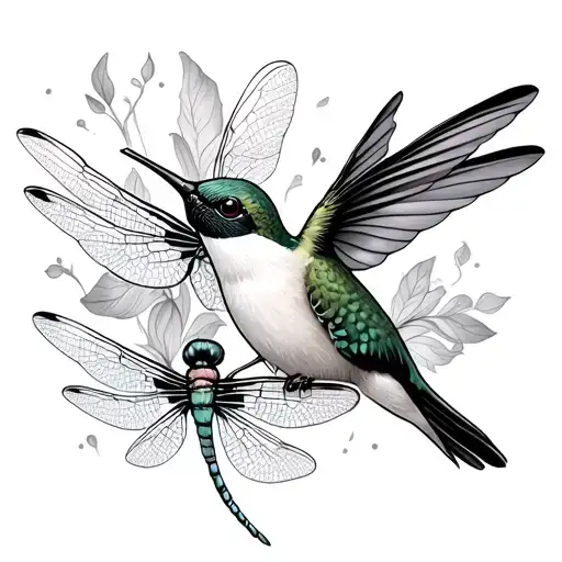 Hummingbird And Dragonfly