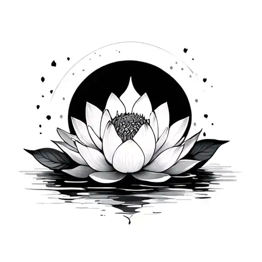 Lotus Flower And Moon
