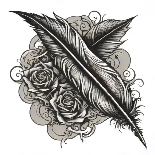 Feather Pen Transforming Love Poet