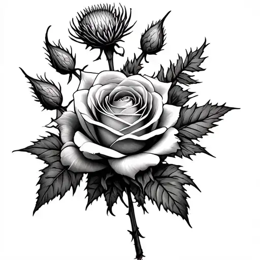 Thistle And Rose Intertwined
