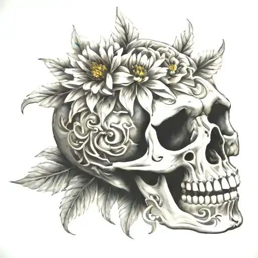 Skull Chrysanthem
