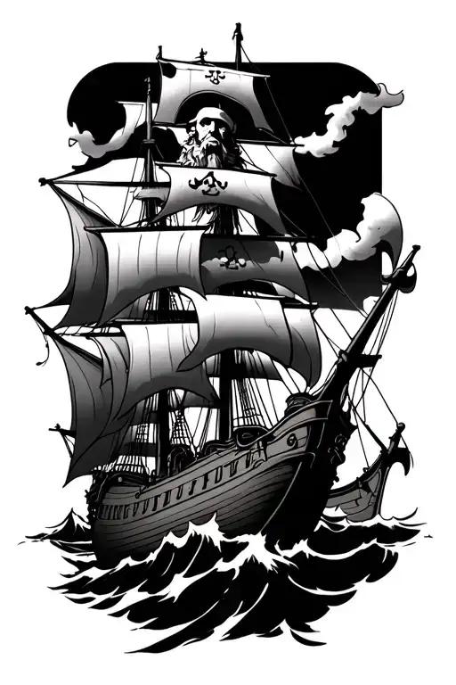 Zeus Looking Over A Pirate Ship