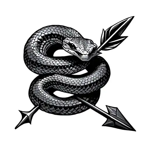 Snake Wrapped Around Arrow