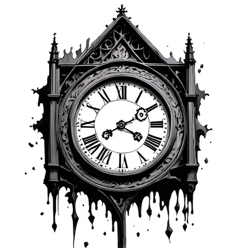 Grandfather Clock Melting Gothic Cathedral