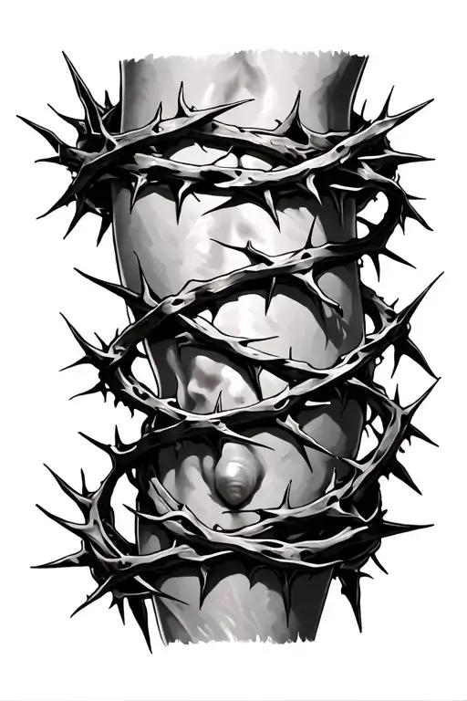 Crown Of Thorns Wrapped Around Leg