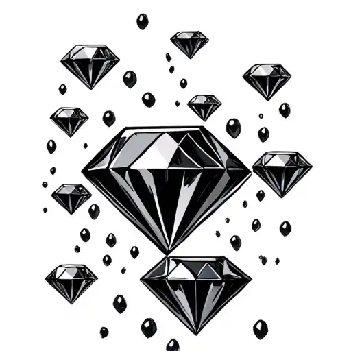 Multiple Black Diamonds Falling Down