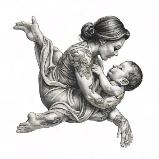 Mother Holding Infant Son