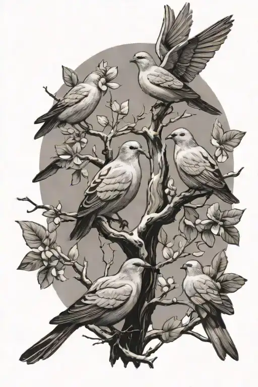 Doves In A Tree
