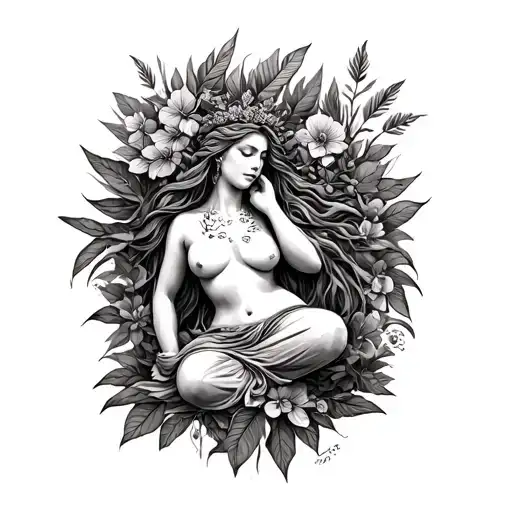 Curvy Mother Nature Goddess Laying