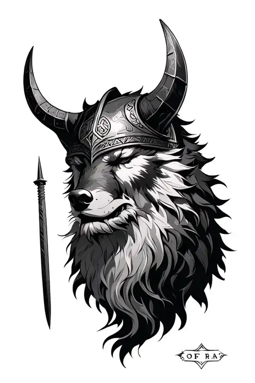 Dark Viking Style Fenrir And Helm Of Awe