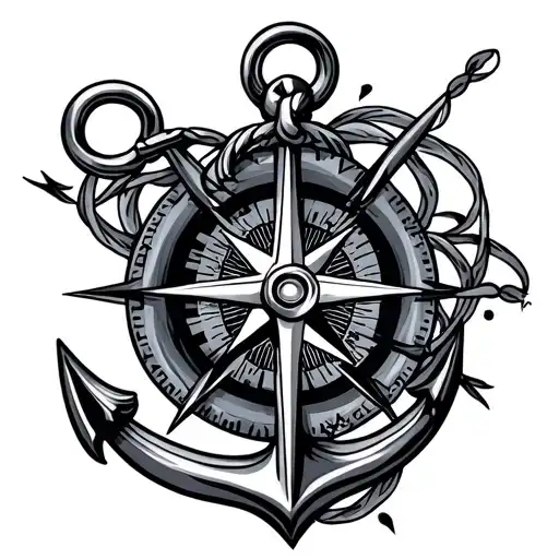 Anchor Intertwined With Compass