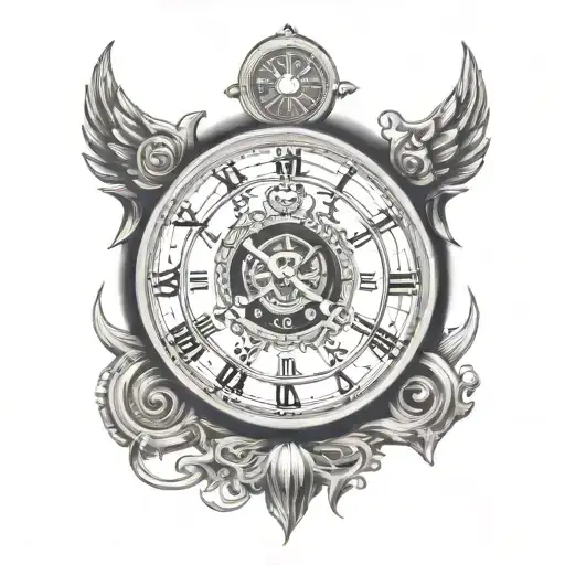 Omega Symbol And Clock