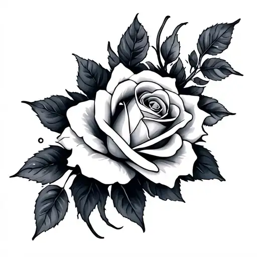 Ocean Wave With A Rose