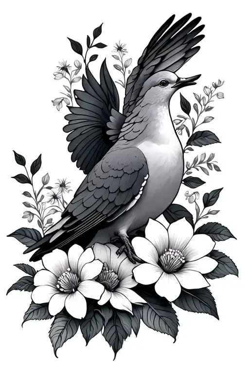 Dove And Flower Garden