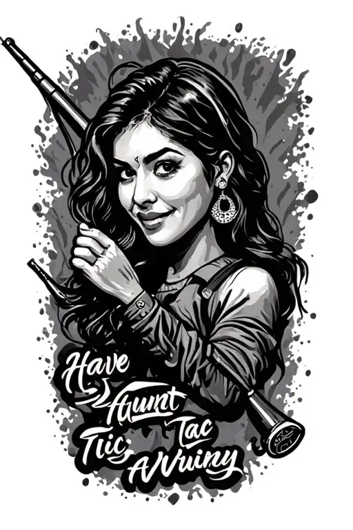 Fishing Rod With Aunty Tic Tac Writing Have